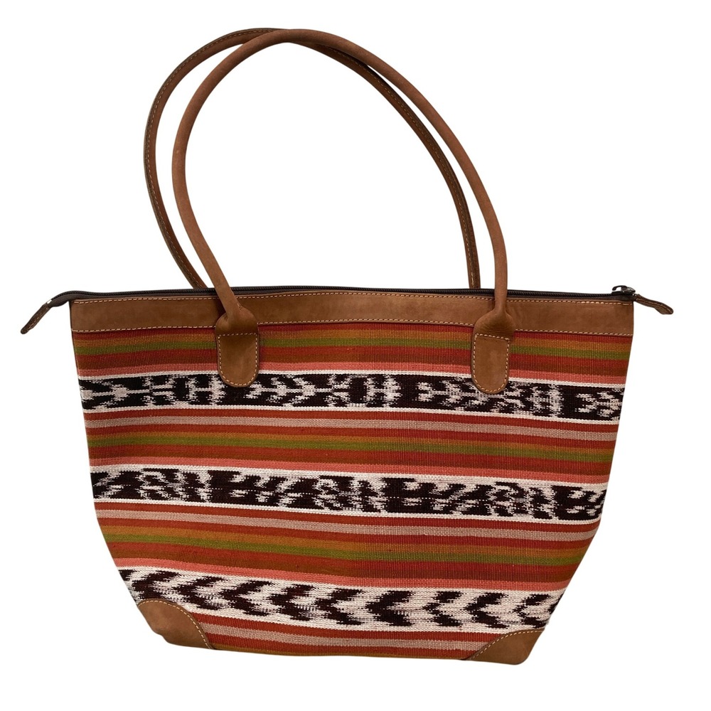 Mayan Hands Guatemala Handmade Woven Tote Bag Purse Colorful‎ Ethnic